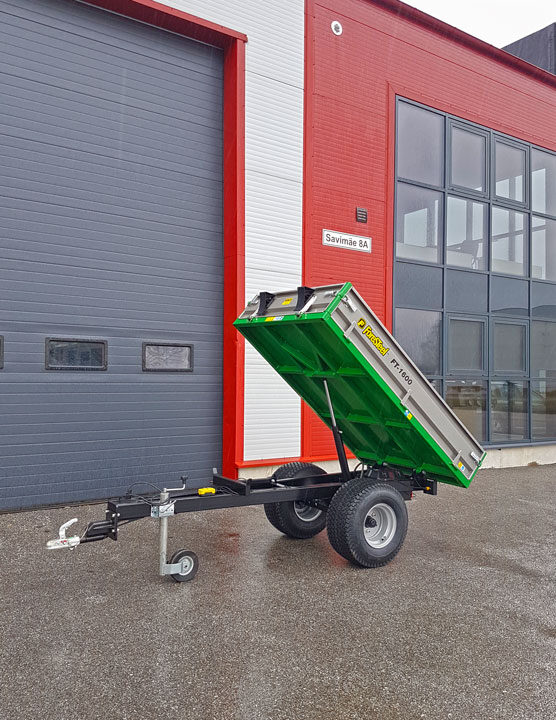 Click to learn more about Foresteel FT-1600 tipping trailer for tractors, loaders, atvs and utvs