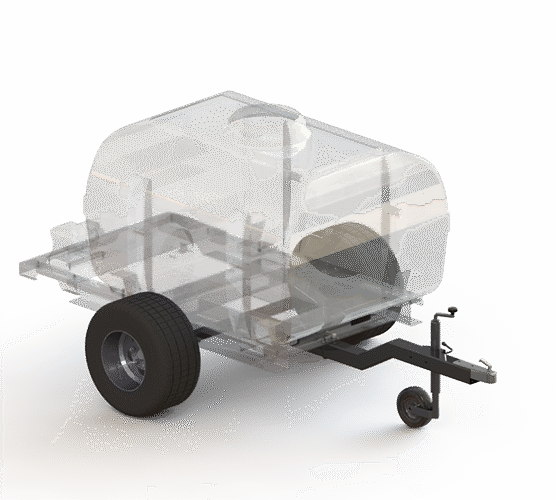 Trailer chassis for 2000L version