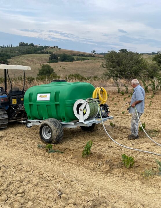 Foresteel Mobile Irrigation Trailer at Vineyard in Italy