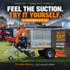 Foresteel FT-1600 leaf vacuum trailer with PROvac G2 debris loader at GroundsFest 2026, Farm Tech Supplies stand RB430